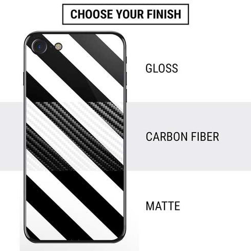 Black and White Geometric Stripes iPhone SE (2nd & 3rd Gen) Skin
