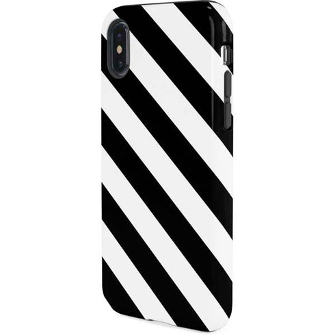 Black and White Geometric Stripes iPhone X Pro Case