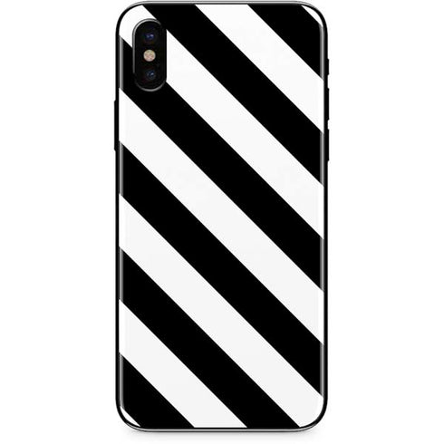 Black and White Geometric Stripes iPhone X Skin