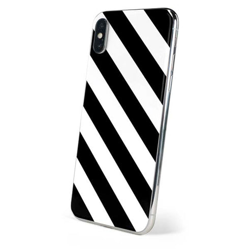 Black and White Geometric Stripes iPhone X Skin