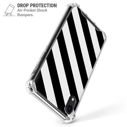 Black and White Geometric Stripes iPhone XR Clear Case