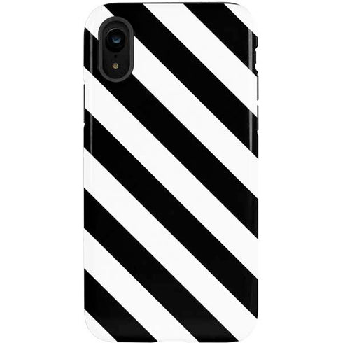 Black and White Geometric Stripes iPhone XR Pro Case