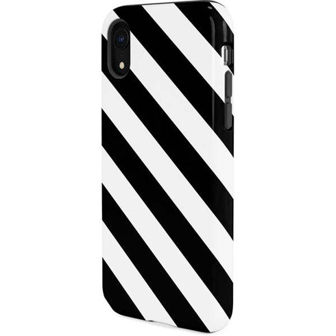 Black and White Geometric Stripes iPhone XR Pro Case