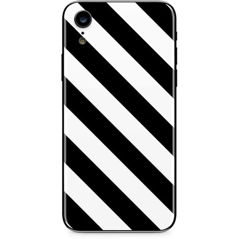 Black and White Geometric Stripes iPhone XR Skin