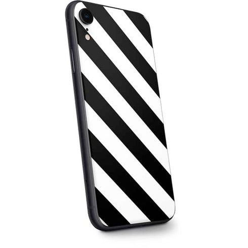 Black and White Geometric Stripes iPhone XR Skin