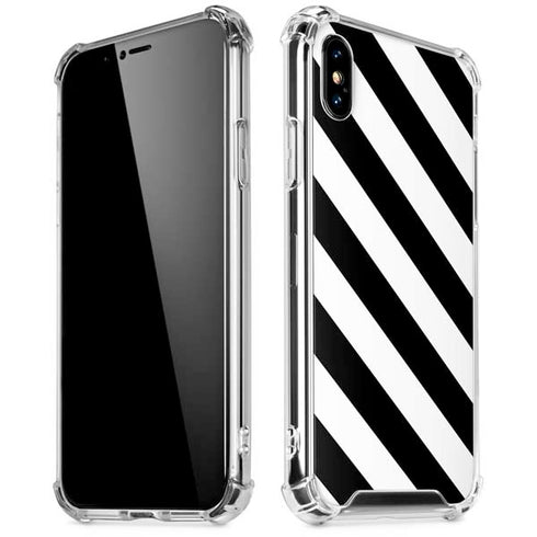 Black and White Geometric Stripes iPhone XS Max Clear Case
