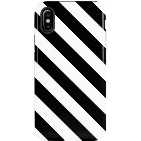 Black and White Geometric Stripes iPhone XS Pro Case