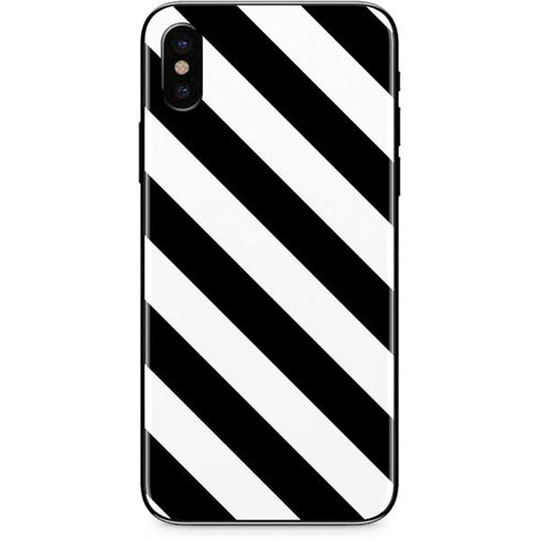 Black and White Geometric Stripes iPhone XS Skin