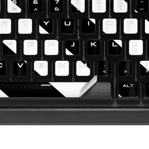 Black and White Geometric Stripes K95 RGB PLATINUM Mechanical Gaming Keyboard Skin