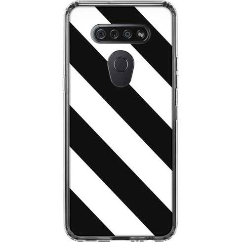 Black and White Geometric Stripes LG K51/Q51 Clear Case