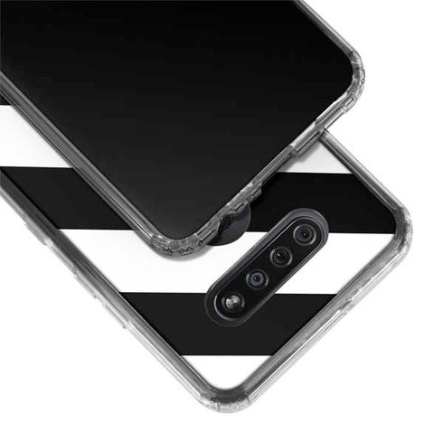 Black and White Geometric Stripes LG K51/Q51 Clear Case