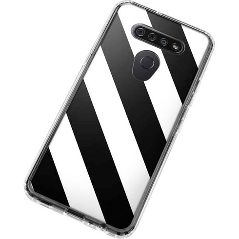 Black and White Geometric Stripes LG K51/Q51 Clear Case