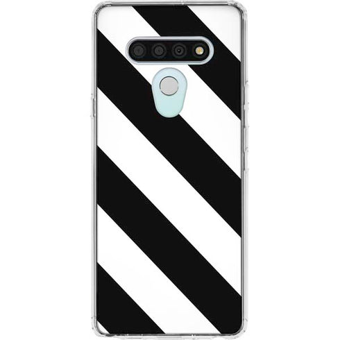 Black and White Geometric Stripes LG Stylo 6 Clear Case