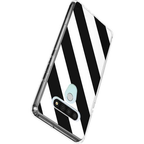 Black and White Geometric Stripes LG Stylo 6 Clear Case