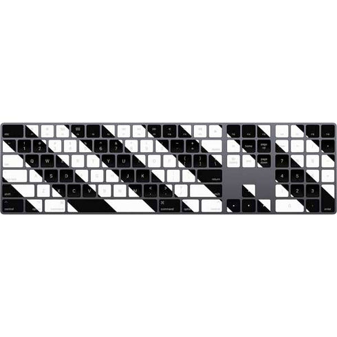 Black and White Geometric Stripes Magic Keyboard with Numeric Keypad Skin