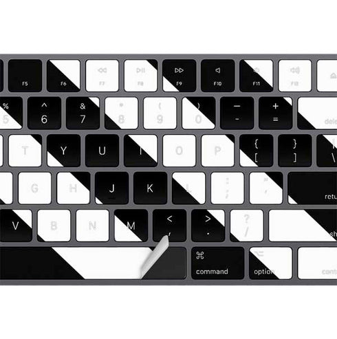 Black and White Geometric Stripes Magic Keyboard with Numeric Keypad Skin