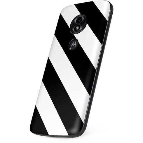 Black and White Geometric Stripes Moto E5 Play Skin