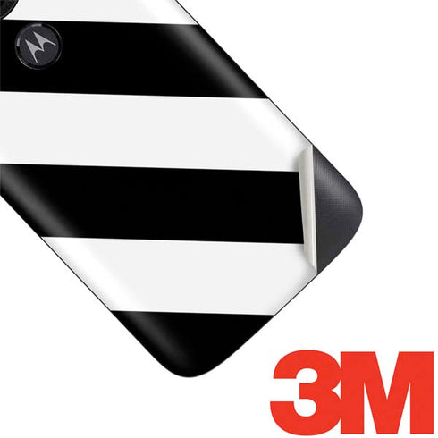Black and White Geometric Stripes Moto E5 Play Skin