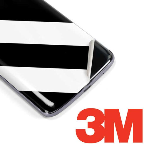 Black and White Geometric Stripes Moto E5 Plus Skin