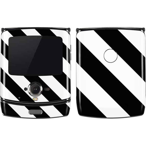 Black and White Geometric Stripes Motorola RAZR Skin