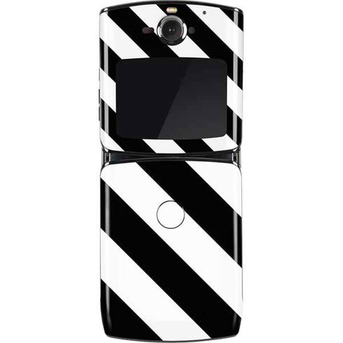 Black and White Geometric Stripes Motorola RAZR Skin