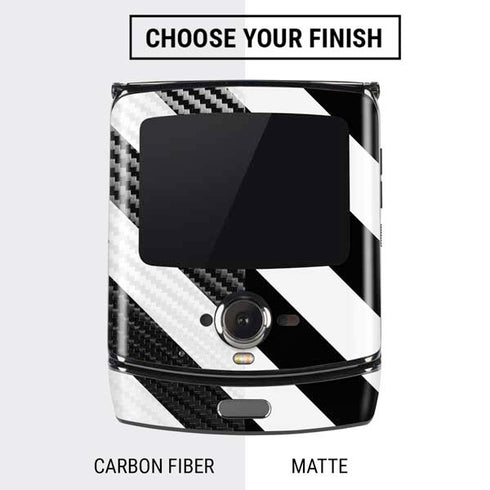 Black and White Geometric Stripes Motorola RAZR Skin