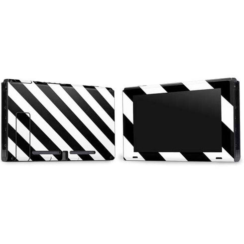 Black and White Geometric Stripes Nintendo Switch Bundle Skin