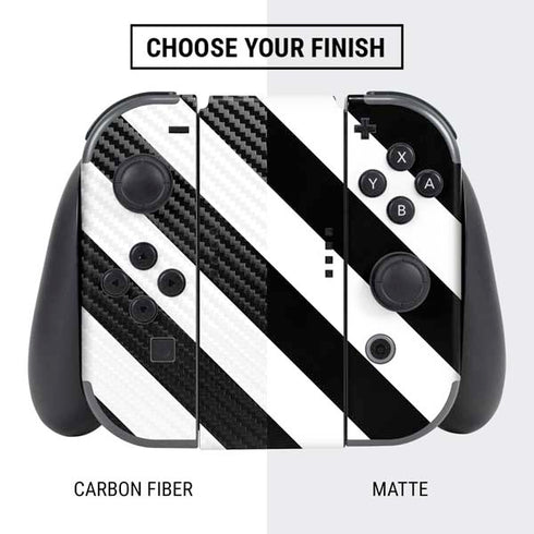Black and White Geometric Stripes Nintendo Switch Bundle Skin