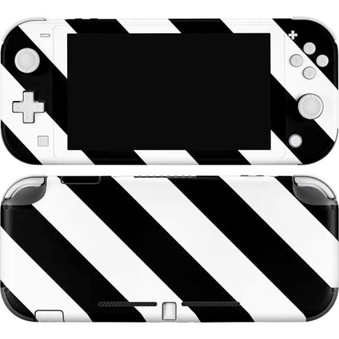 Black and White Geometric Stripes Nintendo Switch Lite Skin