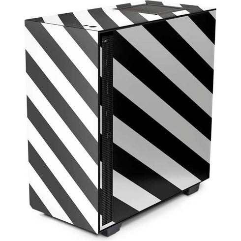 Black and White Geometric Stripes NZXT H510 Compact ATX Mid-Tower Case Skin