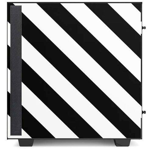 Black and White Geometric Stripes NZXT H510 Compact ATX Mid-Tower Case Skin