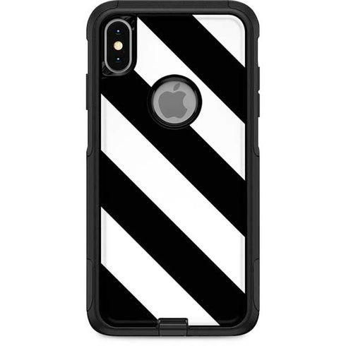 Black and White Geometric Stripes Otterbox Commuter iPhone Skin