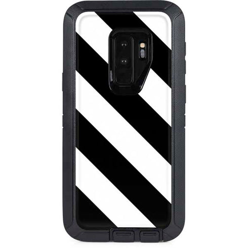 Black and White Geometric Stripes Otterbox Defender Galaxy Skin