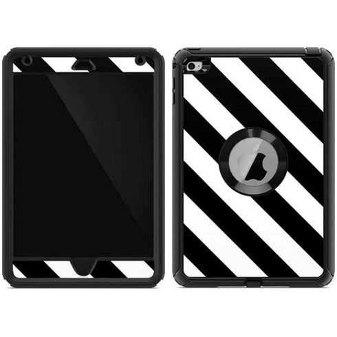 Black and White Geometric Stripes Otterbox Defender iPad Skin