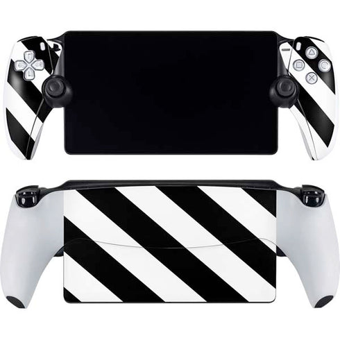Black and White Geometric Stripes PlayStation Portal Remote Player Skin