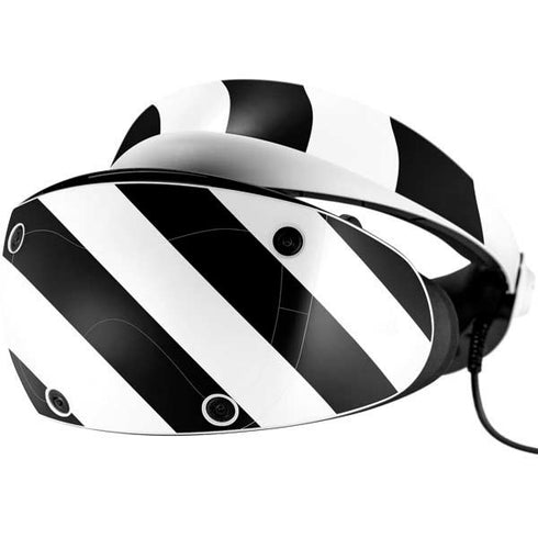 Black and White Geometric Stripes PlayStation VR2 Skin