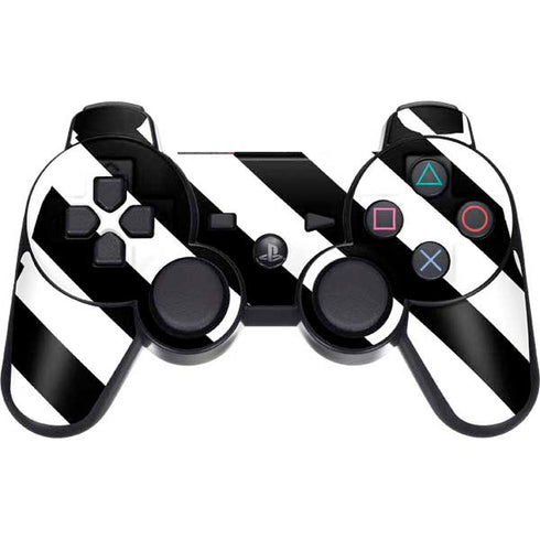 Black and White Geometric Stripes PS3 Dual Shock wireless controller Skin