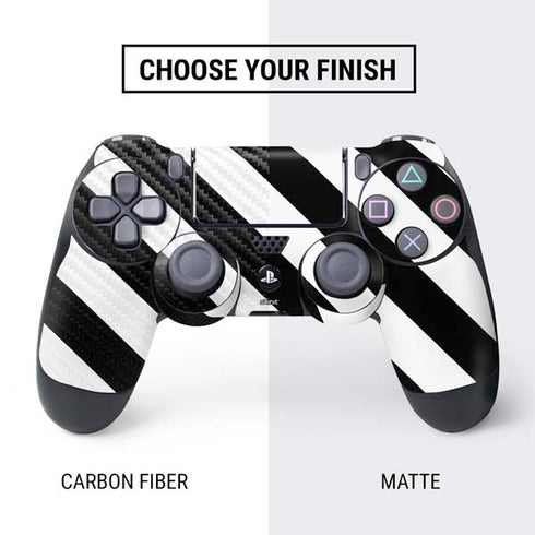 Black and White Geometric Stripes PS4 Controller Skin
