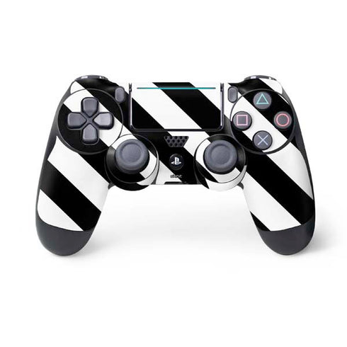 Black and White Geometric Stripes PS4 Pro/Slim Controller Skin