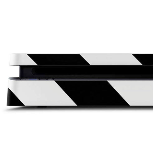 Black and White Geometric Stripes PS4 Slim Skin