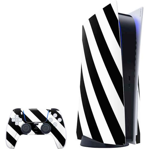 Black and White Geometric Stripes PS5 Bundle Skin