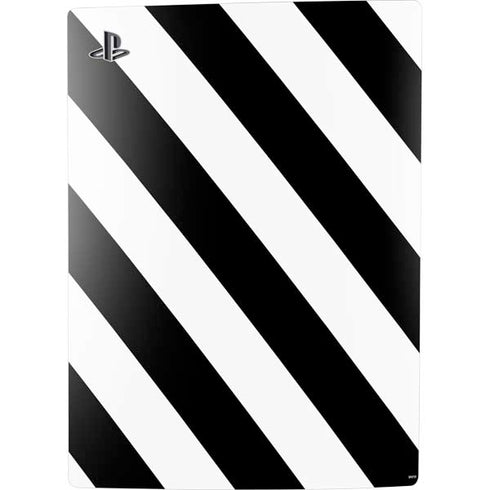 Black and White Geometric Stripes PS5 Console Skin