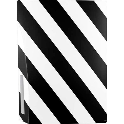 Black and White Geometric Stripes PS5 Console Skin