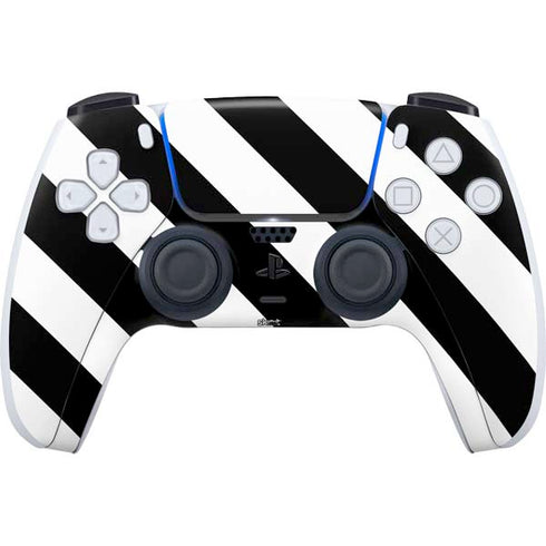 Black and White Geometric Stripes PS5 Controller Skin