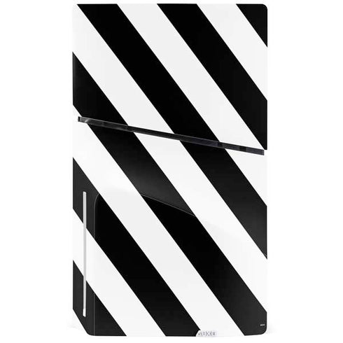 Black and White Geometric Stripes PS5 Slim Disk Console Skin