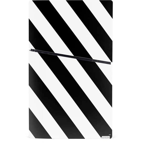 Black and White Geometric Stripes PS5 Slim Digital Edition Console Skin