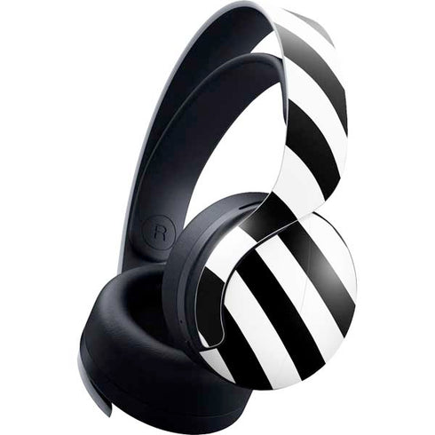 Black and White Geometric Stripes PULSE 3D Wireless Headset for PS5 Skin