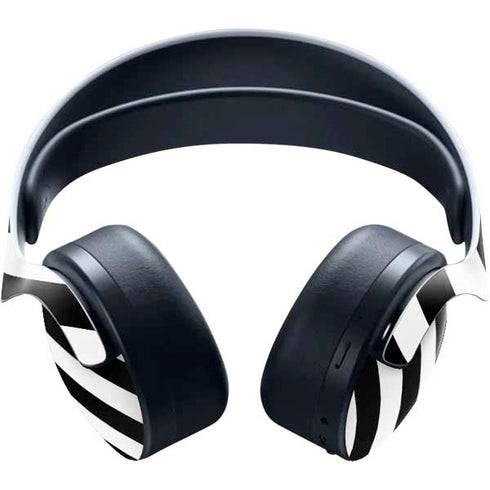 Black and White Geometric Stripes PULSE 3D Wireless Headset for PS5 Skin