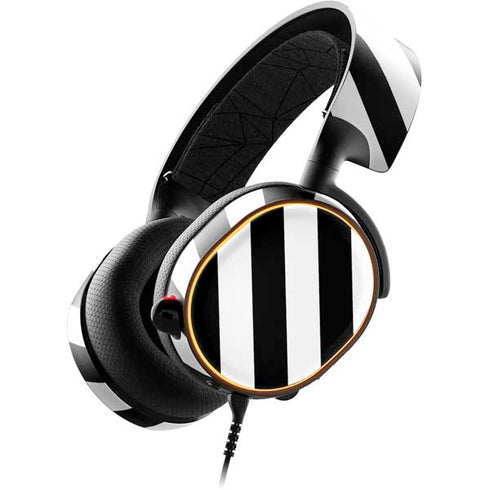 Black and White Geometric Stripes SteelSeries Arctis 5 Skin