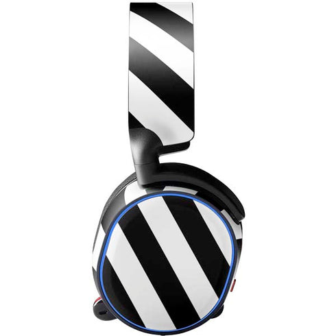 Black and White Geometric Stripes SteelSeries Arctis 5 Skin